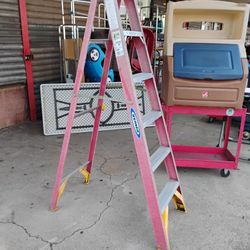 6 ft Warner fiberglass ladder 225 cap