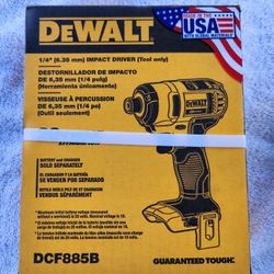 Dewalt 1/4" Impact 20v Driver