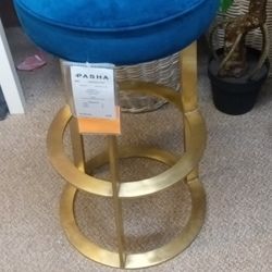 New Pasha Counter Stool Heavy Gold Base