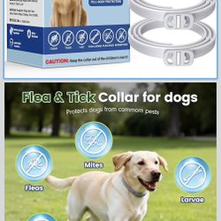 Flea and Tick Collar for Dogs, 4 Packs Flea Collar for Dogs with Natural Essential Oils, Waterproof & Adjustable Flea and Tick Prevention Collar