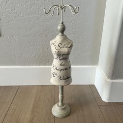 21” French Jewelry Organizer Stand Bust Model Vintage Decor Necklace Display