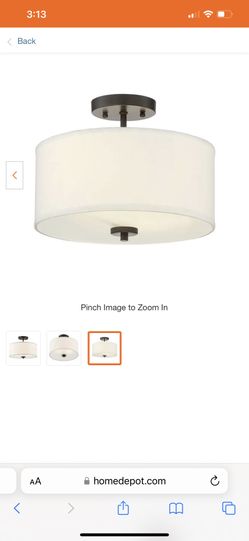 2-Light Oil Rubbed Bronze Semi-Flush Mount Ceiling Light