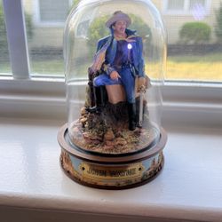John Wayne hand painted limited edition sculpture with a glass dome. New