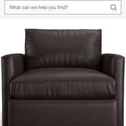 CRATE AND BARREL LOUNGE SWIVEL LEATHER CHAIR MINT: Retail $4583 Like RH Restoration Hardware 