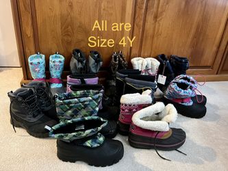 Snow Boots, Kid’s Size 4Y