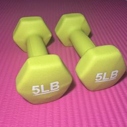 Pair Of 5 Lb Dumbbells