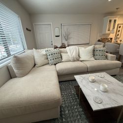 Large Beige Sectional Couch