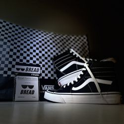 Vans High Top Sk8-Hi Size M5.5/W7.0 WIDE with BREAD Elastic Laces