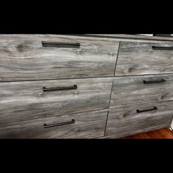 1 Night Stand, Dresser With Mirror  Gray. All For $500