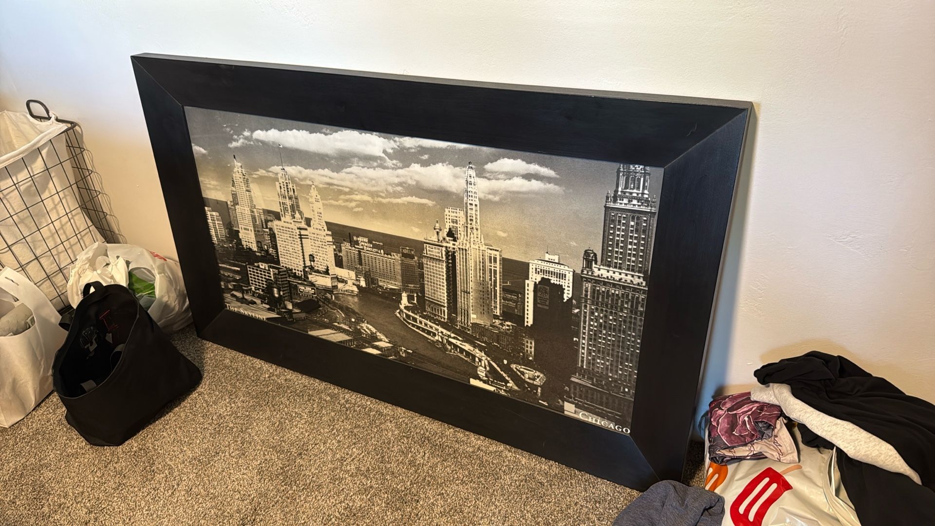 Black Chicago Skyline 