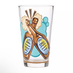Lolita 16 OZ Pint Glass - Hand Painted “Cheers & Beers”