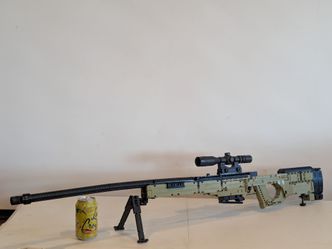 used Mould King #14010 AWM sniper rifle toy - LEGO compatible - shoots bricks