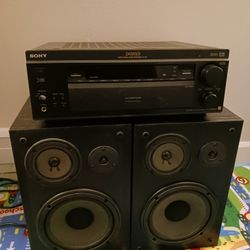 Home Audio Amplifier Sony Digital Cinema Sound Processing-32 Bit Model DA555ES  and Speakers Yamaha All Work Fine 