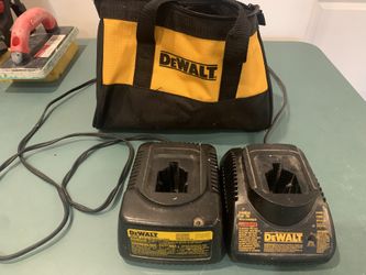 2 Dewalt Chargers And Bag
