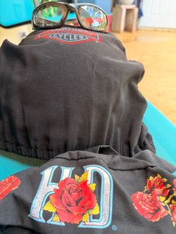 Harley-Davidson Black Do Rag with Rose Embroidery