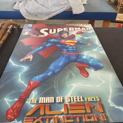 Superman Canvas 24x36!! Wood Behind Canvas