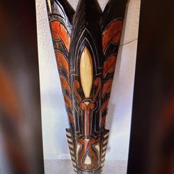 Beautifully Colored Large, Very Tall African Mask