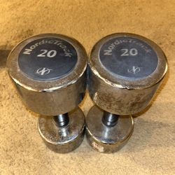 20 Pound Metal Dumbbells (Pair)