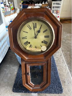 Antique Regulator clock ( Not Working)  for part .