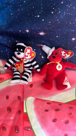 Ty McDonald’s 25th birthday bear and hamburger