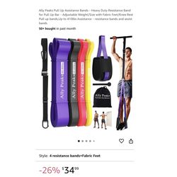 Brand new Pull Up Assistance Bands，Heavy Duty Resistance Band for Pull Up Bar，Adjustable Weight/Size with Fabric Feet/Knee Rest Pull up bands,Up to 41
