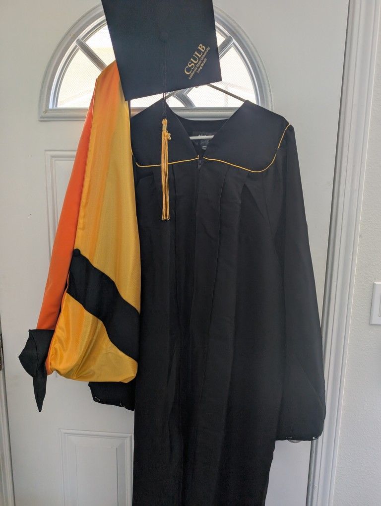 CSULB Graduation cap and gown