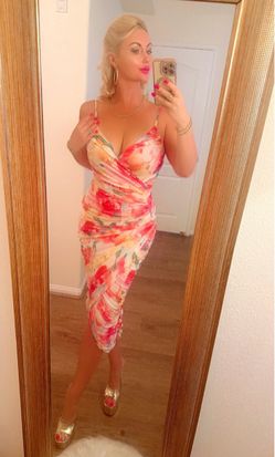 Flower mesh midi dress