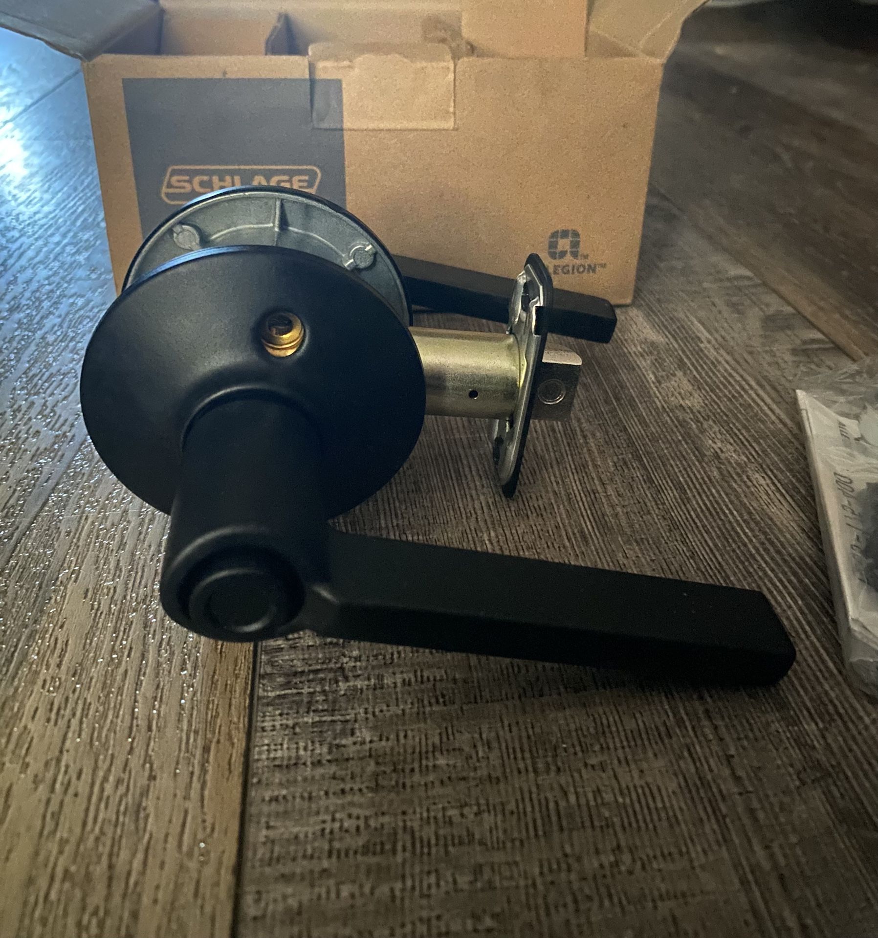 Matte Black Latitude Privacy Door Lever Set