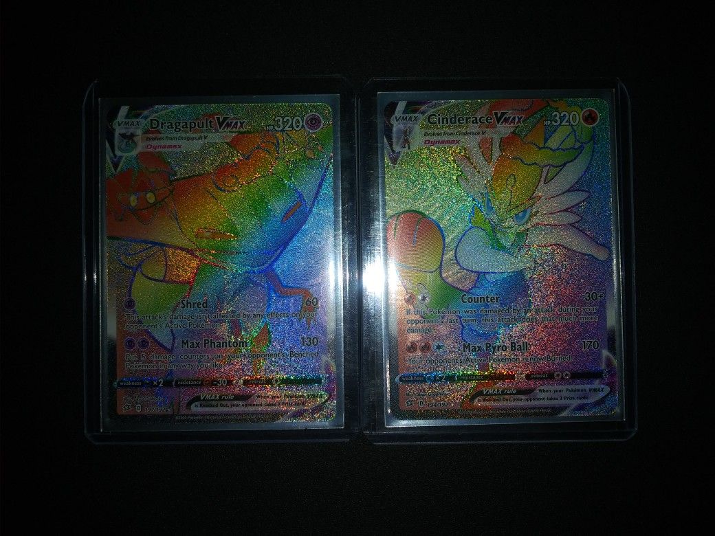 Pokemon Dragapult & Cinderace Vmax Secret Rainbow Rare Card Lot