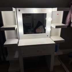 Studio Vanity With Shelves Included 