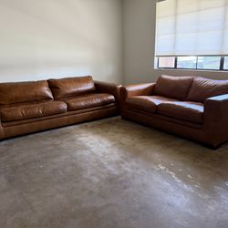 Living Spaces Leather Couches