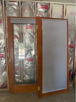 Solid Wood Double French doors with frame