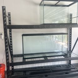 65 Gallon Fish Tank With Lid, Have 2  Filter And Extras