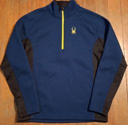 Adult Size Large Spyder half zip coat jacket blue black pockets