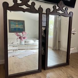Walnut vintage mirrors