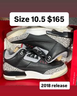 Jordan 3s black cement size 10.5