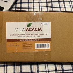 Villa Acacia Wooden Bread Board 17x6in Wood Board Serving Board With Handle.