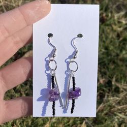 Amethyst Crystal Dangle Earrings