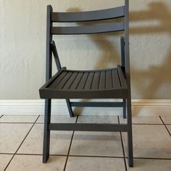 Wooden Folding Chair . Soft Gray Color. 31” High x 18” Wide. Nice Condition.