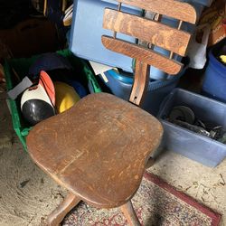Tiger Oak desk, antique vintage swivel chair