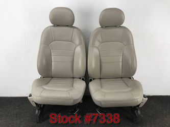 2003 Jeep Liberty Tan / Taupe Leather Bucket Front Seats Seat Stock #7338