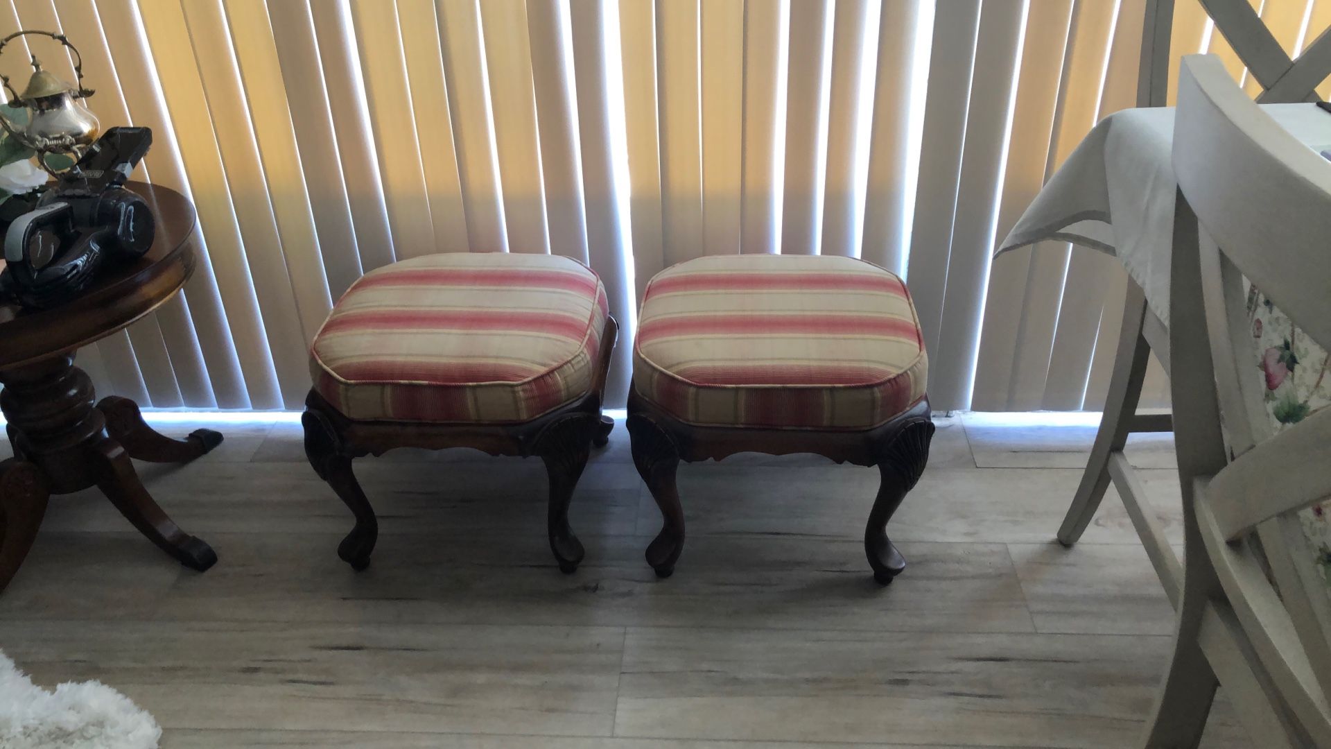 Set Of 2 Vintage Ottomans
