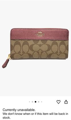 Coach Signature Accordion Zip Wallet