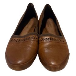 Rockport Cobb Hill Collection Brown LEATHER Flat Walking Shoe Women 9