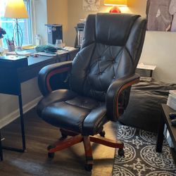 Black/Brown Leather Office Chair