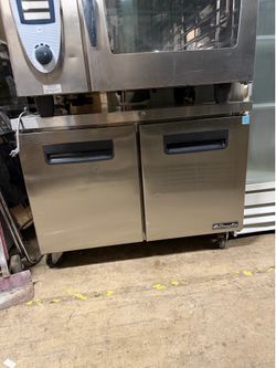 Used Blue Air 48” undercounter cooler with shelves BLUR48