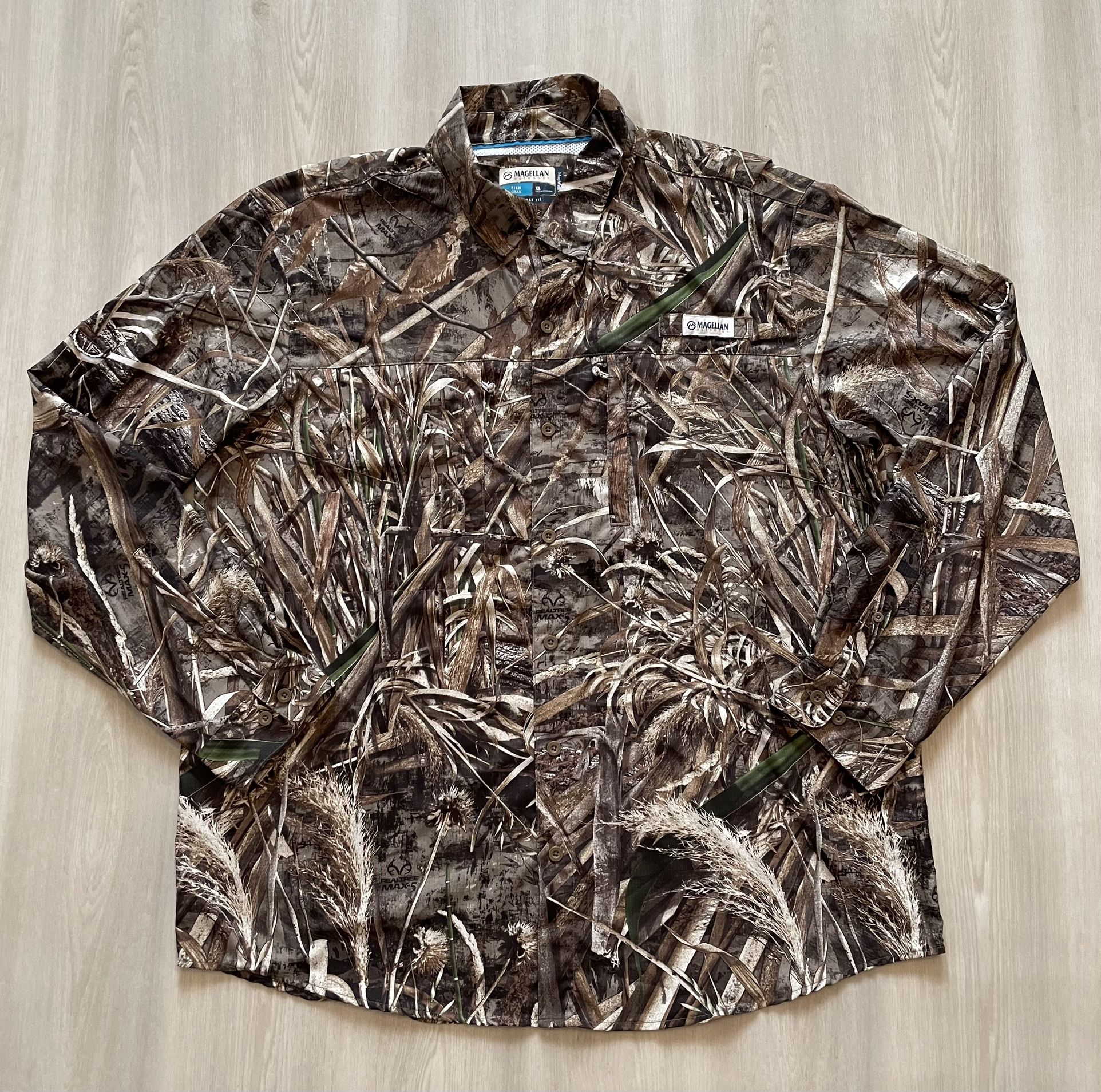 Magellan Fish Gear Long Sleeve Shirt Mag Wick Realtree Camo Vented  Sz XL