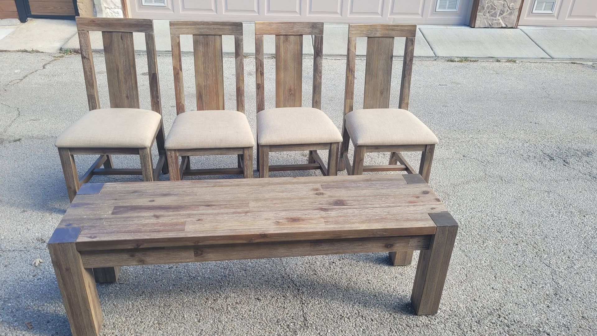 Bench And Wooden Chairs