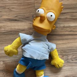 1990 Plush Large Bart Simpson Toy