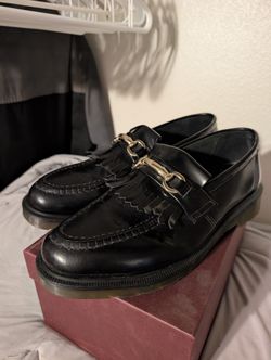 Dr Martens Adrian Snaffle Leather Kiltie Loafer Black Men Size 10